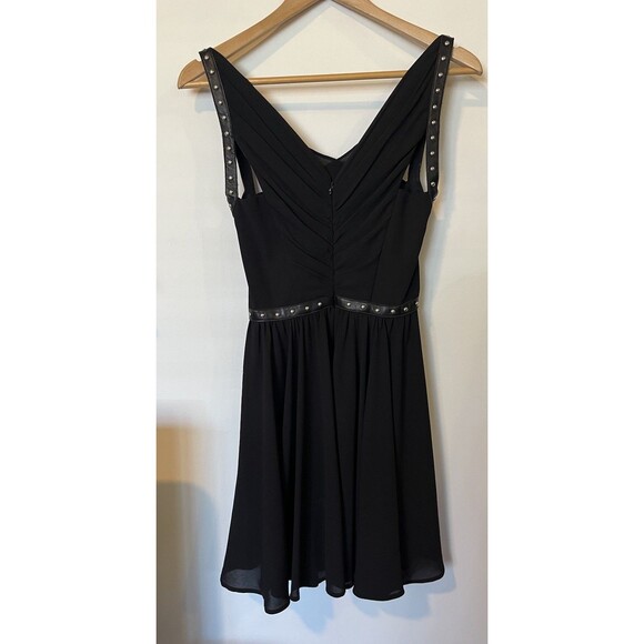 The Kooples Black Studded Leather Harness Mini Dress Size XS - Picture 5 of 10